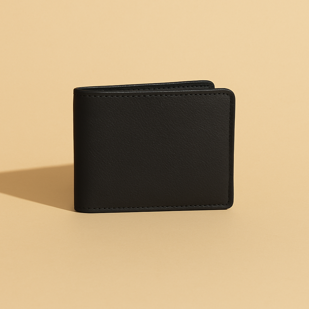 Voren Black Leather Bi-fold Wallet
