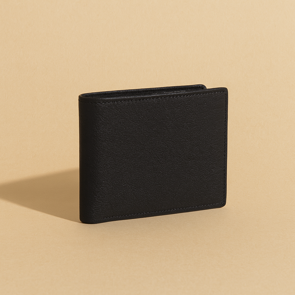 Voren Black Leather Bi-fold Wallet